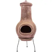 RedFire Salamanca Terrassenkamin - Massiv - Lehm - Braun - 36x36x85cm