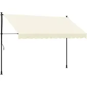vidaXL Markise Einziehbar Creme 300x150 cm Stoff und Stahl