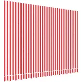 vidaXL Ersatzstoff für Markise Rot und Weiß 3,5x2,5 m Polyester