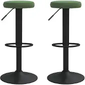 vidaXL Barhocker 2 Stk. Dunkelgrün Samt