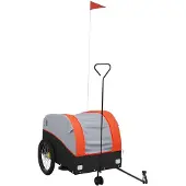 vidaXL Fahrradanhänger Schwarz und Orange 45 kg Eisen