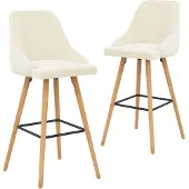vidaXL Barhocker 2 Stk. Creme Samt