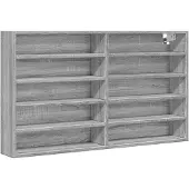 vidaXL Vitrinenschrank Grau Sonoma 100x15x58 cm Holzwerkstoff 847931