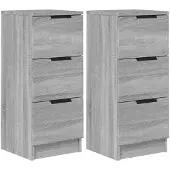 vidaXL Sideboards 2 Stk. Grau Sonoma 30x30x70 cm Holzwerkstoff