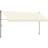 vidaXL Markise Einziehbar Creme 400x150 cm Stoff und Stahl