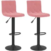 vidaXL Barhocker 2 Stk. Rosa Samt