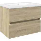 vidaXL 2-tlg. Badmöbel-Set Keramik und Holzwerkstoff