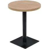 vidaXL Bistrotisch MDF und Stahl Rund 60 x 75 cm Eichenoptik