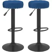 vidaXL Barhocker 2 Stk. Blau Samt