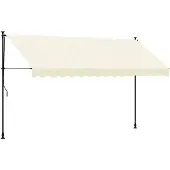vidaXL Markise Einziehbar Creme 350x150 cm Stoff und Stahl