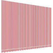 vidaXL Ersatzstoff für Markise Rot und Weiß 500x350 cm Polyester