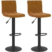 vidaXL Barhocker 2 Stk. Braun Samt