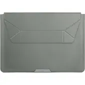 Uniq Oslo Laptop Hülle 14 Zoll - Laptop Sleeve mit faltbarem Laptopständer - Lichen Green