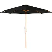 Outsunny Sunshade Holzsonnenschirm Gartenschirm Balkon Sonnenschirm 3 x 2,5 m grau Marktschirm 840-065