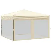 vidaXL Partyzelt Faltbar mit Seitenwänden Creme 3x3 m