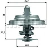 MAHLE ORIGINAL Thermostat, Kühlmittel TX 25 80D