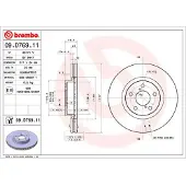 Brembo Bremsscheibe 09.D769.11, vorne, belüftet, 1 Stück