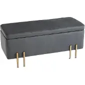 HOMdotCOM Elegante Bank mit Stauraum, dunkelgrau