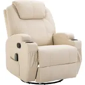 HOMCOM Massagesessel Fernsehsessel Relaxsessel TV Sessel 5 Massage-Modi Creme