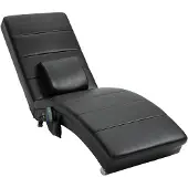 HOMCOM Relaxliege mit Massagefunktion Chaiselongue Loungesessel Schwarz