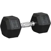HOMCOM HOMdotCOM Gummi-Fitness-Hantel, Metall mit Gummi schwarz 12,5 KG