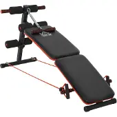 HOMCOM HOMdotCOM Sit-ups Bauchmuskeltrainer Trainingsbank Multifunktion einstellbar & zusammenklappbar Stahl