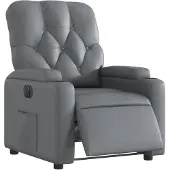 vidaXL Relaxsessel Elektrisch Grau Kunstleder