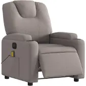 vidaXL Massagesessel Elektrisch Taupe Stoff