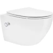 LuxeBath Spülrandloses Hänge-WC mit Nano Beschichtung, Weiß, lang, Bidet Funktion