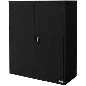 ML-Design Aktenschrank 90x40x109 cm Schwarz | abschließbar, Stahl, 3 Böden, 2 Türen, Metallschrank Lagerschrank