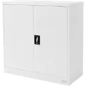 ML-Design Aktenschrank 90x40x90 cm Weiß | abschließbar, Stahl, 2 Böden, 2 Türen, Metallschrank Lagerschrank