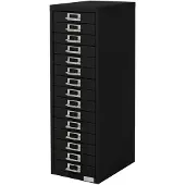 ML-Design Aktenschrank 28x38x87 cm Schwarz mit 15 Schubladen, Metall Schubladenschrank DIN A4, Büroschrank Stahlschrank Metallschrank Werkzeugschrank