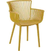 Beliani Stühle 4er Set in Gelb aus Kunststoff für Innen- und Außenbereich Geeignet Moderner Stil Plastik Gartenstühle für Garten Terrasse Esszimmer