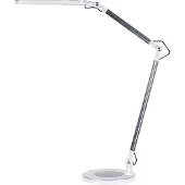Beliani LED Schreibtischlampe Silber Aluminium 80 cm Hoch Verstellbar Modernes Design Minimalistisch für Büro Home Office Arbeitszimmer Schreibtisch