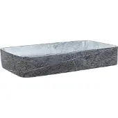 Beliani Waschbecken Grau Keramik Granit-Optik Rechteckig 61x35 cm mit Klickverschluss Stöpsel Badezimmer Waschschale Waschtisch Aufsatzwaschbecken