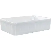 Beliani Waschbecken Weiß Keramik Rechteckig 50x34 cm Geriffelt ohne Überlauf ohne Ablaufgarnitur Badezimmer Waschschale Waschtisch Aufsatzwaschbecken
