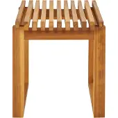 Beliani Garten-Beistelltisch Hellbraun Akazienholz Quadratisch 40x40 cm Latten-Optik Garten Outdoor Terrasse Balkon Ausstattung Möbel Balkontisch