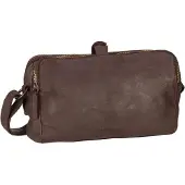 Harold's Leder Umhängetasche Submarine Handbag Triple Brown dunkelbraun