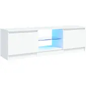 vidaXL TV-Schrank mit LED-Leuchten Weiß 120x30x36 cm