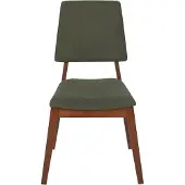 Beliani Esszimmerstuhl 2er Set Dunkelbraun u. Dunkelgrün Gummibaumholz mit Sitzpolster Hohe Rückenlehne ohne Armlehnen Klassisch Holzstuhl Küchenstuhl