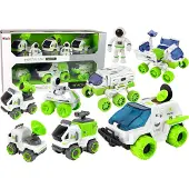 Lean Toys 12986 6-in-1-Weltraumfahrzeug-Set: Rover, Satellit, Astronom