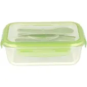 Pebbly Lunchbox mit Besteckset Plastik 1,2L Green