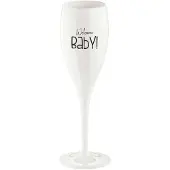 Koziol Sektglas Superglas Cheers No. 1 Welcome Baby Weiß