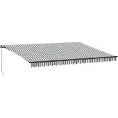 vidaXL Markise Manuell mit LEDs Anthrazit & Weiß 500x300 cm