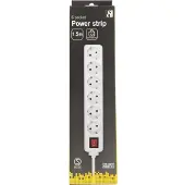 Deltaco GT-124, 1,5 m, 6 AC-Ausgänge, Kunststoff, Weiß, 250 V, 50 - 60 Hz