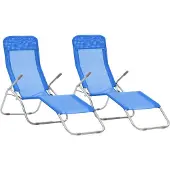 vidaXL Klappliegen 2 Stk. Textilene Blau