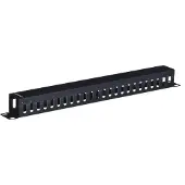 Lanberg AK-1201-B - Kabelmanagementtafel - Schwarz - Metall - 1U - 48,3 cm (19") - 482,6 mm