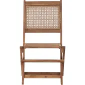 Beliani Gartenstuhl 2er Set Dunkelbraun Akazienholz Klappbar Wiener-Geflecht ohne Armlehnen Rustikal Terrasse Balkon Out- & Indoor Holzstuhl Klappstuhl
