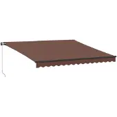 vidaXL Markise Manuell mit LEDs Braun 400x300 cm