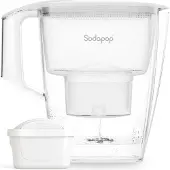Sodapop Wasserfilter-Kanne Selina weiß inkl. 1x Filterkartusche, 3L Kapazität, spülmaschinengeeignet